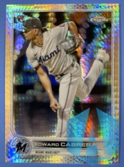 2022 Topps Chrome Edward Cabrera #64 RC Rookie Silver Prism Miami Marlins